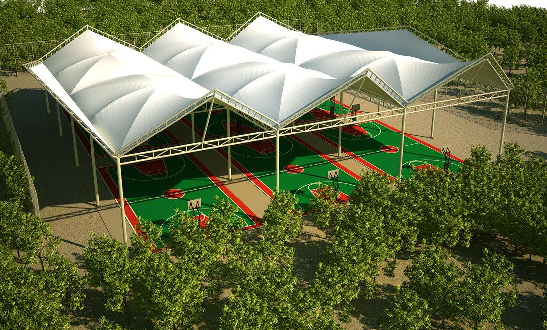 膜结构车棚-工程案例四